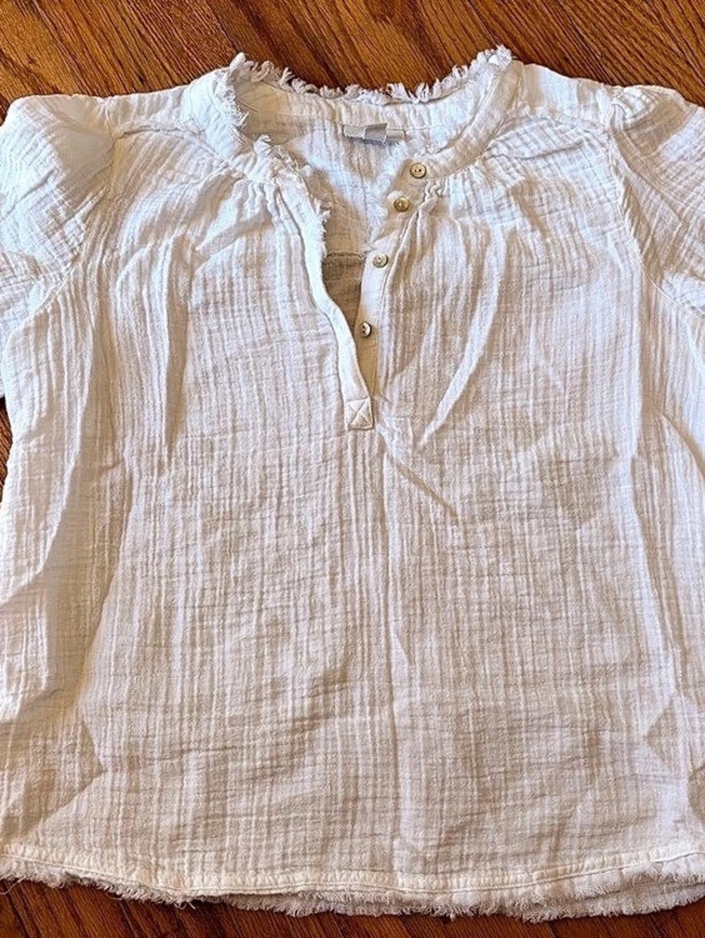 J Jill 100% Cotton White Cotton Blouse Size Medium